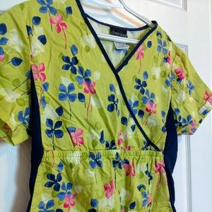 Cherokee Flexibles Large Mock Wrap Scrub Top